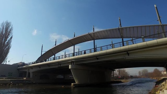 Kosovo Mitrovica Bridge Over Ibar River