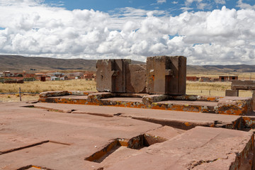 Ruiny stanowiska archeologicznego Tiahuanaco, Boliwia