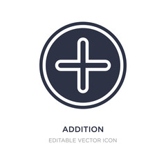 Fototapeta premium addition icon on white background. Simple element illustration from Signs concept.