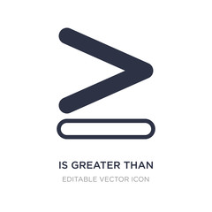 Obraz premium is greater than icon on white background. Simple element illustration from Signs concept.