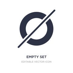 empty set icon on white background. Simple element illustration from Signs concept.