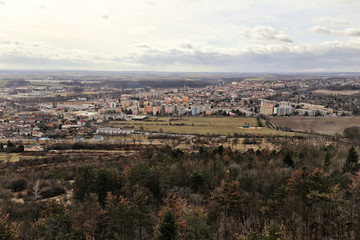 Fototapeta na wymiar Panorama of the Kutna-Hora city from the distance