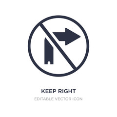 keep right icon on white background. Simple element illustration from Signs concept.