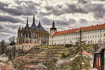 Panorama of Kutna-Hora cathedral and jesuitical monastery