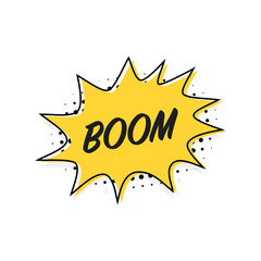 Bubble boom banner in flat style, line design, vector