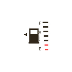 Full fuel gauge icon on a black background - vector
