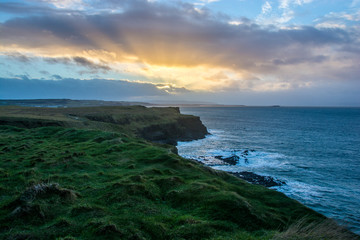Irish sunset on the cliffs