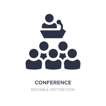 conference icon on white background. Simple element illustration from Social media marketing concept.