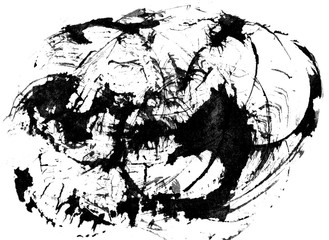 Naklejka premium Watercolor abstract black&white background. Dirty texture. Raster format.