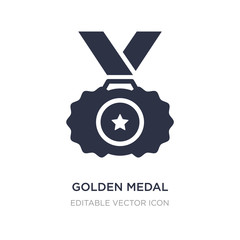 golden medal icon on white background. Simple element illustration from Sports concept.
