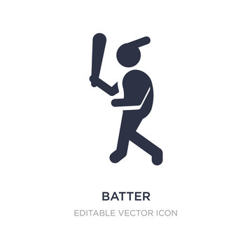 batter icon on white background. Simple element illustration from Sports concept.