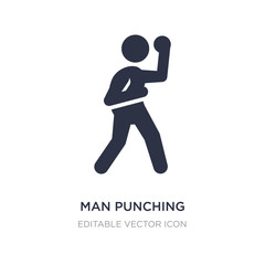 man punching icon on white background. Simple element illustration from Sports concept.