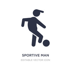 sportive man playing with a ball icon on white background. Simple element illustration from Sports concept.
