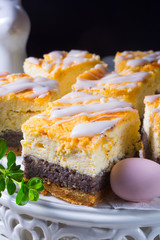 delicious easter poppy seed cake with white glaze