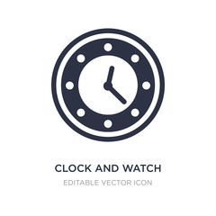 clock and watch icon on white background. Simple element illustration from Tools and utensils concept.