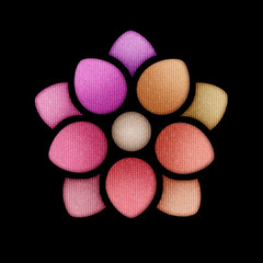 Beautiful petal design of make up palette with colorful eyeshadow