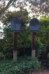 Post boxes in Marina Bay area, Kirkland, WA, USA