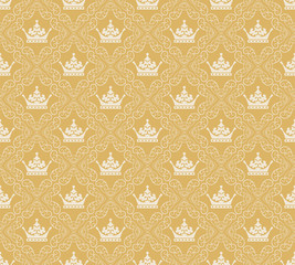 Decorative background wallpaper. Seamless pattern in retro style. Vector image