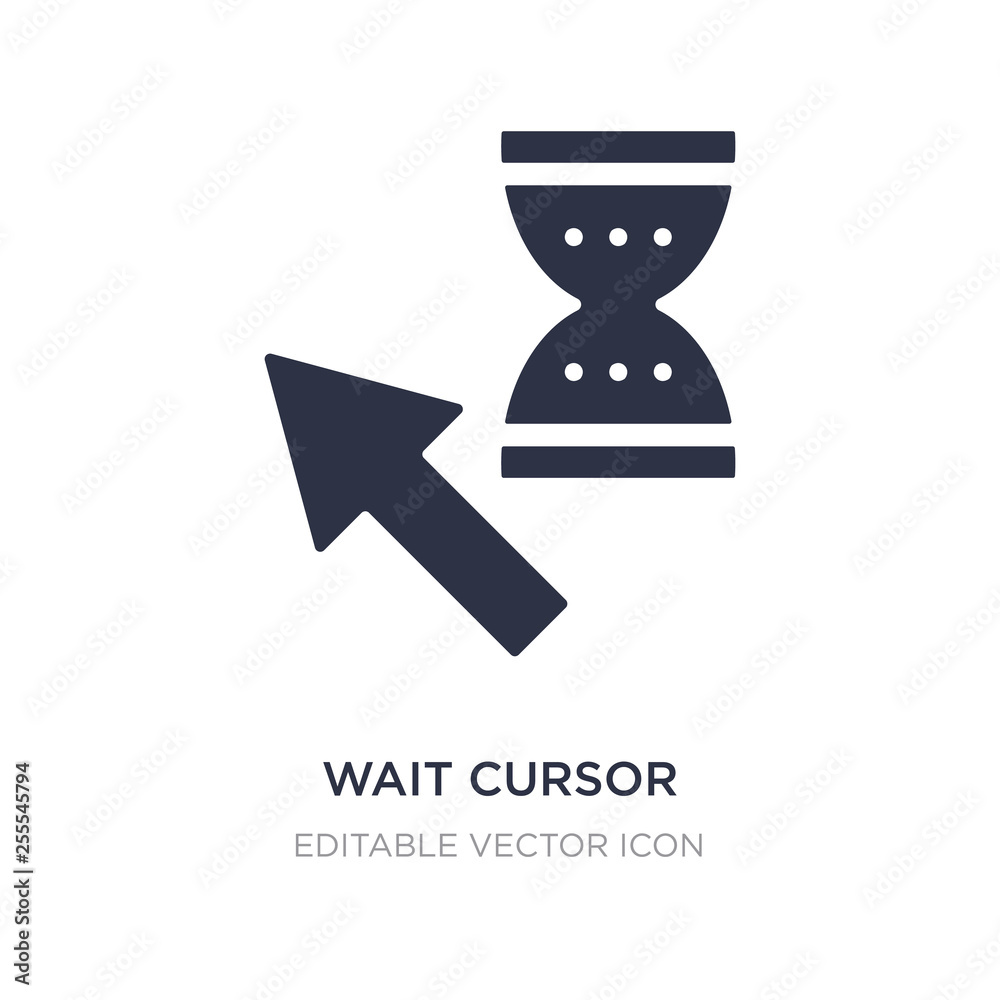 Poster wait cursor icon on white background. simple element illustration from ui concept.