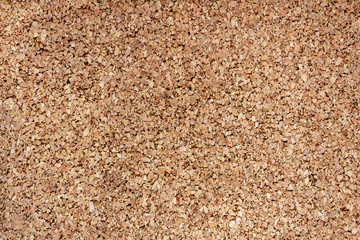 Cork notice board. Natural cork texture. Top view