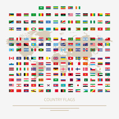 Large collection of national flags of countries