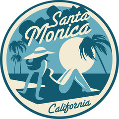 Santa Monica California Beach postcard