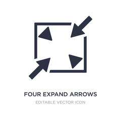 Naklejka premium four expand arrows icon on white background. Simple element illustration from UI concept.