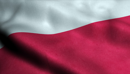 Poland Waving Flag in 3D