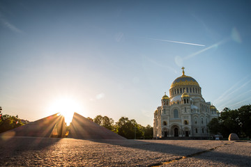 church at sunset
