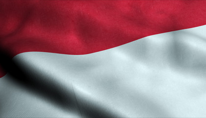 Monaco Waving Flag in 3D