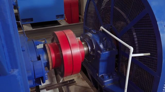 Smooth start of the high-voltage electric motor. Rotation of the coupling on the electric motor. 4k