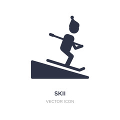 skii icon on white background. Simple element illustration from Activity and hobbies concept.