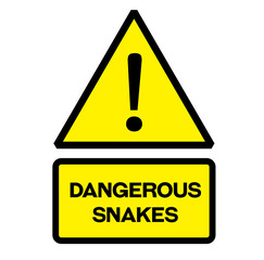 Dangerous snakes warning sign