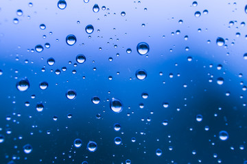 water drops on blue background