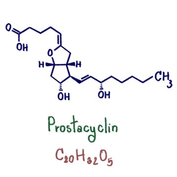Prostacyclin is a prostaglandin member of the eicosanoid family of lipid molecules. It inhibits platelet activation and is also an effective vasodilator. Illustration 