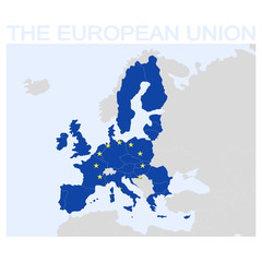vector icon with map of The European Union for your design