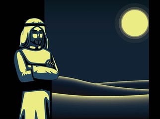 Manga Arabian Nights Cartoon Vector Illustration