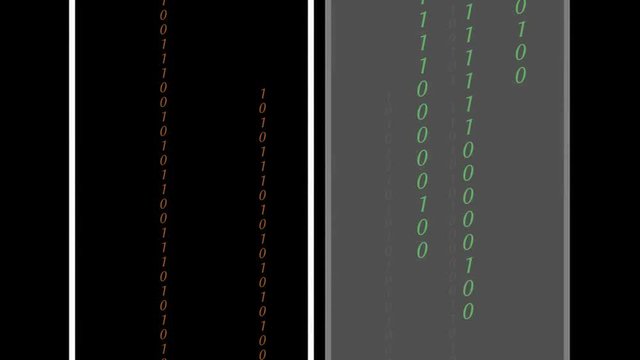 Digital binary data, streaming code background. Matrix background. Crypto space.