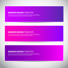 Obraz na płótnie Canvas Banners or headers with trendy bright pink and purple gradient colorful background