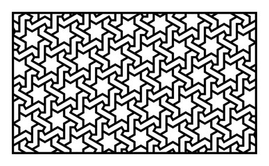 Laser cutting template. Traditional oriental pattern. Vector ornament.
