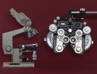 phoropter and microscope