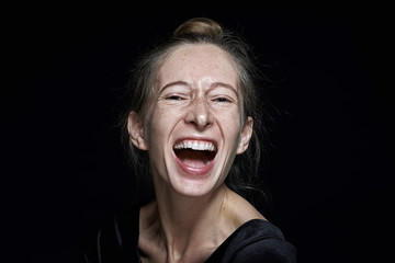 portrait of screaming woman