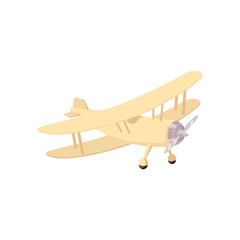 Vector vintage airplane two propellers sketch icon