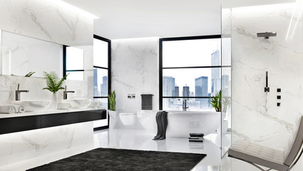 Luxurious white bathroom
