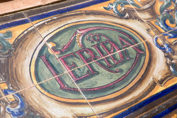 Lerida Sign; Plaza de Espana Square; Seville
