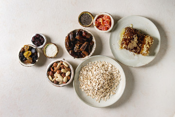 Variety of dried fruits and nuts