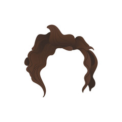 Vector curly hair photo booth prop costume