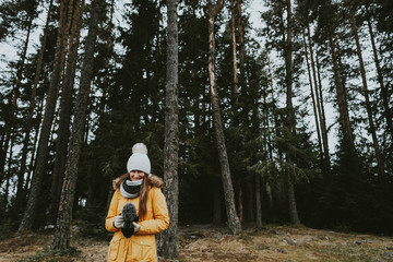 girl in winter forest