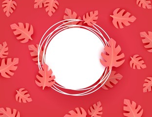 Vector Flat abstract coral leaves pattern background