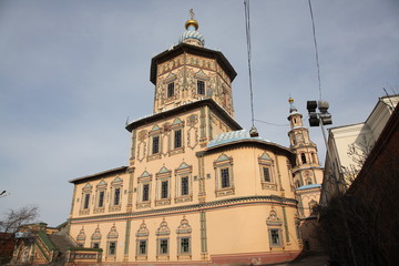 Fototapeta na wymiar Saints Peter and Paul Cathedral in Kazan, Tatarstan republic. Russia